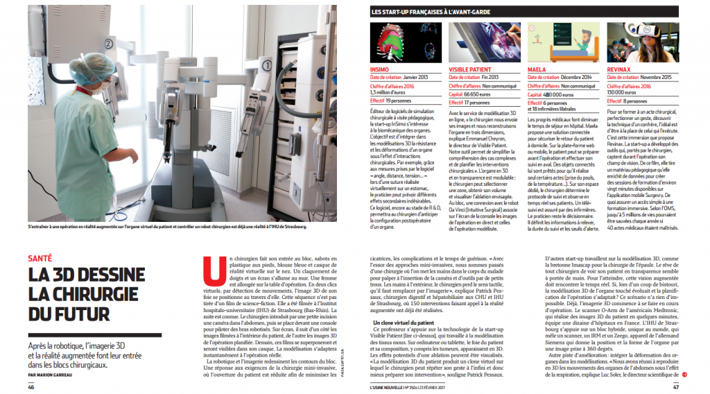 L'Usine Nouvelle Magazine - Article on InSimo and the 3D Virtual Imagery