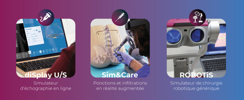 Produits Insimo : diSplay U/S, Sim&Care, ROBOTiS